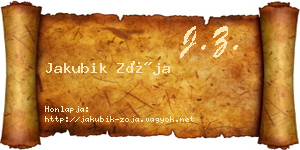 Jakubik Zója névjegykártya